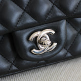 Chanel Black Lambskin Mini Square with Silver Hardware