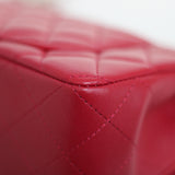 Chanel Red Lambskin Mini Top Handle with Light Gold Hardware