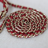 Chanel Red Lambskin Mini Top Handle with Light Gold Hardware