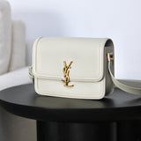 Saint Laurent Cream Calfskin Medium Solferino Bag