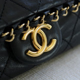 Chanel Black Calfskin Chain Me Flap with Gold Hardware