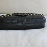 Chanel Black Calfskin Chain Me Flap with Gold Hardware