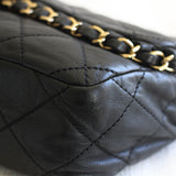 Chanel Black Calfskin Chain Me Flap with Gold Hardware