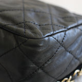Chanel Black Calfskin Chain Me Flap with Gold Hardware