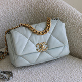 Chanel Light Blue Lambskin Medium 19 with Mixed-Metal Hardware