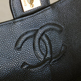 Vintage Chanel Black Caviar Mini Square with 24k Gold Hardware (Pending)