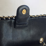Chanel Black Calfskin Chain Me Flap with Gold Hardware
