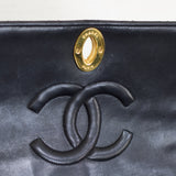 Vintage Chanel Black Lambskin Full Flap with 24k Gold Hardware