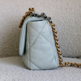 Chanel Light Blue Lambskin Medium 19 with Mixed-Metal Hardware