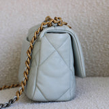 Chanel Light Blue Lambskin Medium 19 with Mixed-Metal Hardware