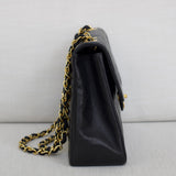 Vintage Chanel Black Lambskin XL Jumbo with 24k Gold Hardware
