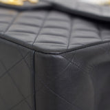 Vintage Chanel Black Lambskin XL Jumbo with 24k Gold Hardware