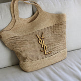 Saint Laurent Raffia Maxi Tote