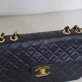 Vintage Chanel Black Lambskin XL Jumbo with 24k Gold Hardware
