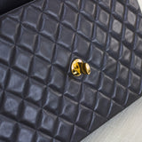 Vintage Chanel Black Lambskin XL Jumbo with 24k Gold Hardware