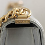 Chanel Grey Caviar Small Boy with Aged Gold Hardware