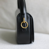 Saint Laurent Black Calfskin Voltaire Top Handle with Gold Hardware