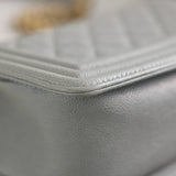 Chanel Grey Caviar Small Boy with Aged Gold Hardware