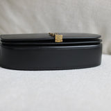 Saint Laurent Black Calfskin Voltaire Top Handle with Gold Hardware