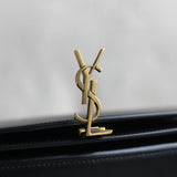 Saint Laurent Black Calfskin Voltaire Top Handle with Gold Hardware