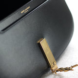 Saint Laurent Black Calfskin Voltaire Top Handle with Gold Hardware