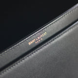Saint Laurent Black Calfskin Voltaire Top Handle with Gold Hardware
