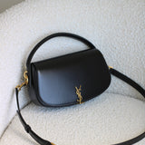 Saint Laurent Black Calfskin Voltaire Top Handle with Gold Hardware