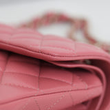 Chanel 19B Pink Caviar Small Classic Flap with Light Gold Hardware