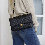 Chanel Black Caviar Medium Classic Flap with Gold Hardware
