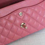 Chanel 19B Pink Caviar Small Classic Flap with Light Gold Hardware