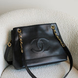 Vintage Chanel Black Caviar Timeless CC Tote