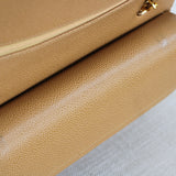 Vintage Chanel Dark Beige Caviar Medium Classic Flap with 24k Gold Hardware