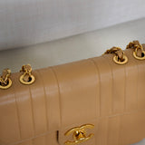 Vintage Chanel Dark Beige Beige Caviar Jumbo with 24k Gold Hardware