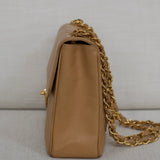 Vintage Chanel Beige Caviar Vertical Jumbo with 24k Gold Hardware