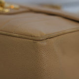 Vintage Chanel Beige Caviar Vertical Jumbo with 24k Gold Hardware