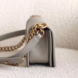 Chanel Grey Caviar Small Boy with Aged Gold Hardware