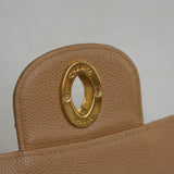 Vintage Chanel Beige Caviar Vertical Jumbo with 24k Gold Hardware