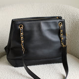 Vintage Chanel Black Caviar Timeless CC Tote