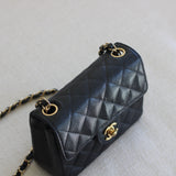 Vintage Chanel Black Caviar Mini Square with 24k Gold Hardware (Pending)