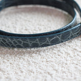 Dior Teal Croc Medium Lady Dior