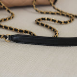 Chanel Beige & Black Caviar Small Filigree Flap with Aged Gold Hardware