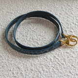 Dior Teal Croc Medium Lady Dior