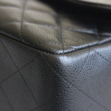 Vintage Chanel Black Caviar Single Flap Jumbo with 24k Gold Hardware
