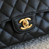 Chanel Black Caviar Medium Classic Flap with Gold Hardware