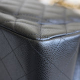Vintage Chanel Black Caviar Single Flap Jumbo with 24k Gold Hardware