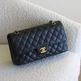 Chanel Black Caviar Medium Classic Flap with Gold Hardware