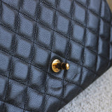 Vintage Chanel Black Caviar Single Flap Jumbo with 24k Gold Hardware