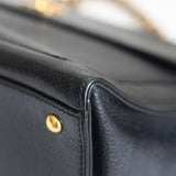 Vintage Chanel Black Caviar Zipped Shopping Tote with 24k Gold Hardware