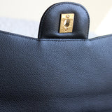 Vintage Chanel Black Caviar Single Flap Jumbo with 24k Gold Hardware