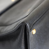 Vintage Chanel Black Caviar Zipped Shopping Tote with 24k Gold Hardware